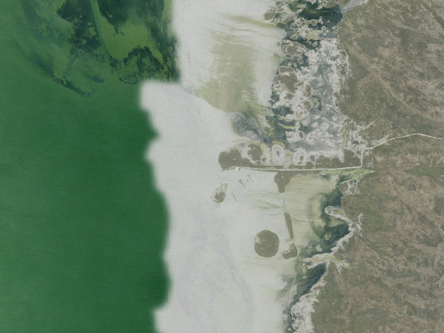Aerial image of Yarborough Pass (Padre Island National Seashore)