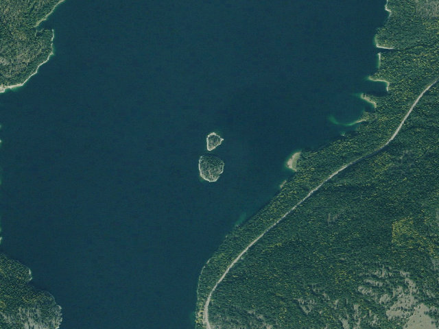 Aerial image of Yarnell Island Site 5
