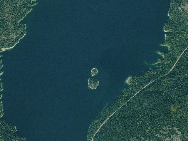Aerial image of Yarnell Island Site 8
