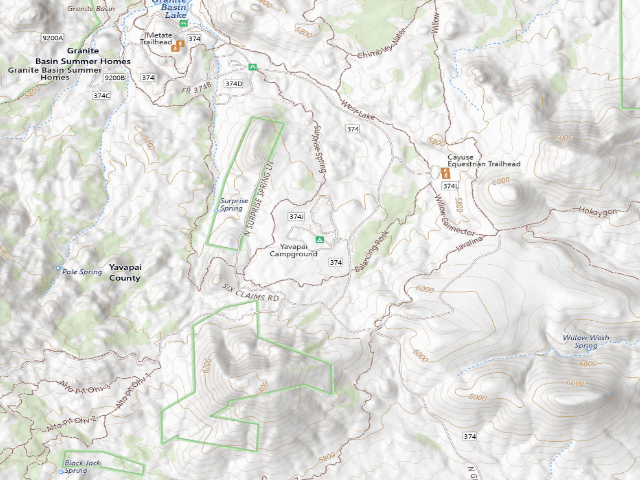 USGS topographic map of Yavapai Campground