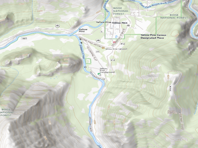 USGS topographic map of Yellow Pine Campground