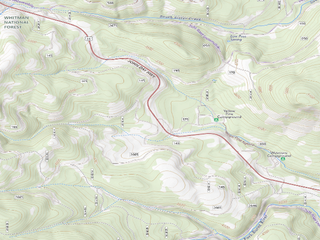 USGS topographic map of Yellow Pine Campground