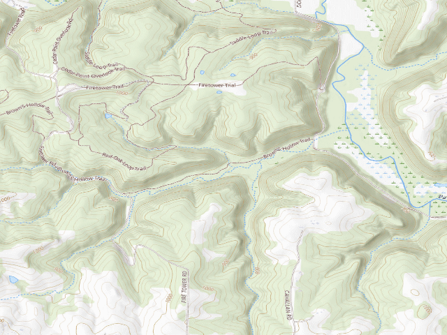 USGS topographic map of Yellow River State Forest - Brown's Hollow Camp