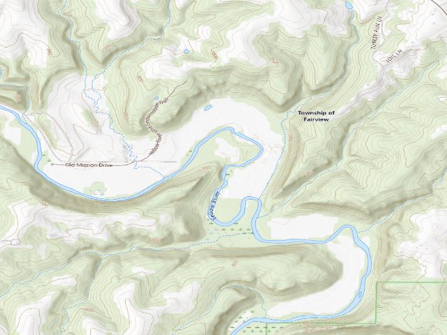 USGS topographic map of Yellow River State Forest - Ridgetop Canoe Campsite