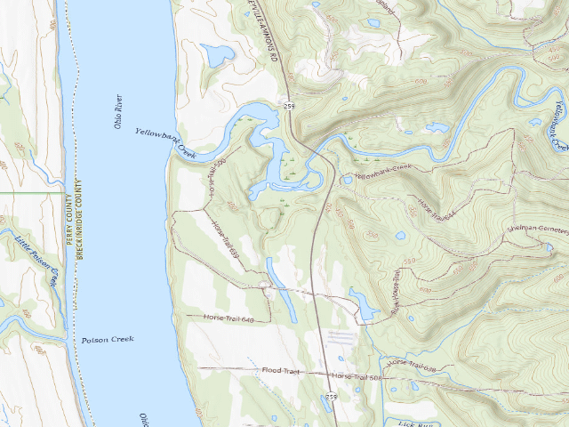 USGS topographic map of Yellowbank WMA
