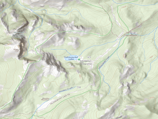 USGS topographic map of Yellowjacket Lake Campground