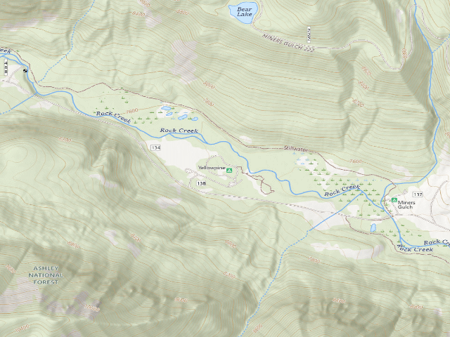 USGS topographic map of Yellowpine Campground