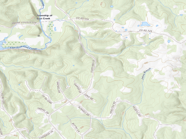 USGS topographic map of Yokum School Conservation Area