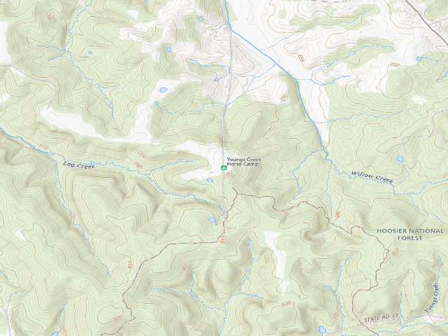 USGS topographic map of Youngs Creek Campground