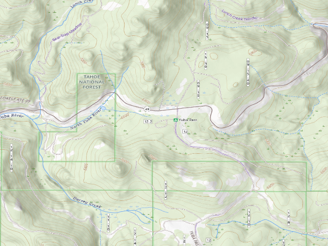 USGS topographic map of Yuba Pass Campground