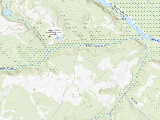 USGS topographic map of Yuchi WMA Primitive Campground #2