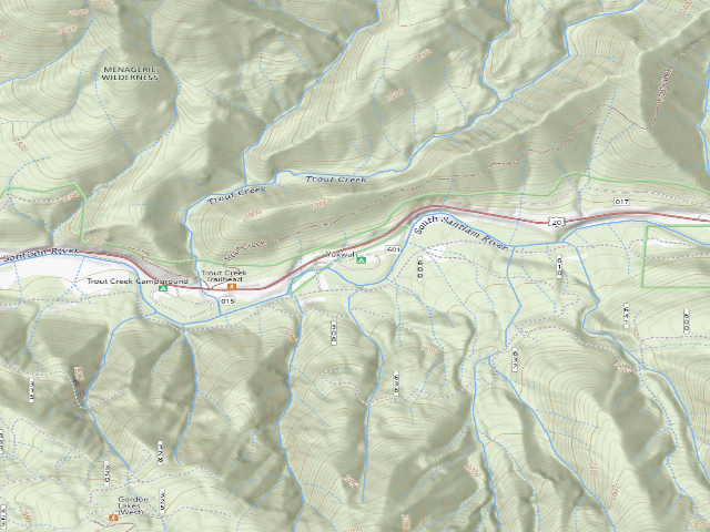 USGS topographic map of Yukwah Campground