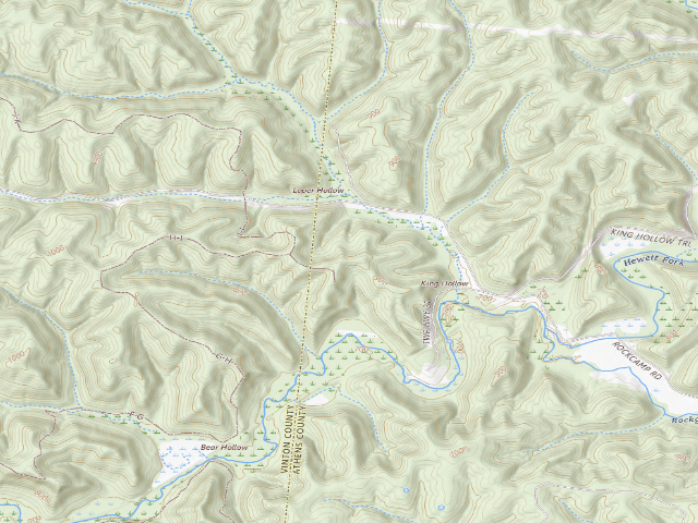 USGS topographic map of Zaleski State Forest Backpack Trail - Camp 2