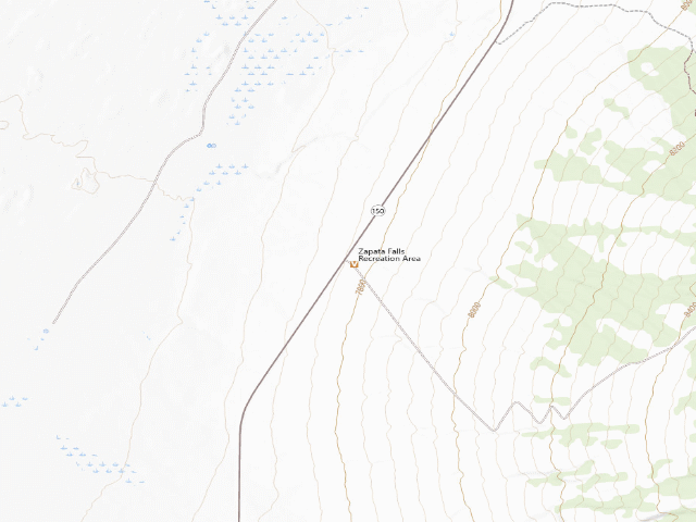 USGS topographic map of Zapata Falls Srma