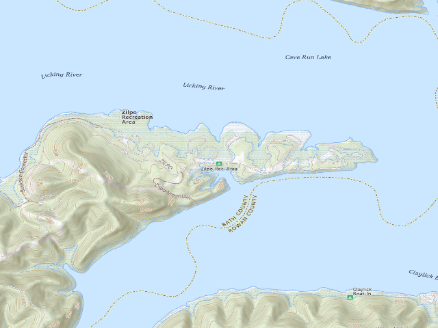 USGS topographic map of Zilpo Recreation Area
