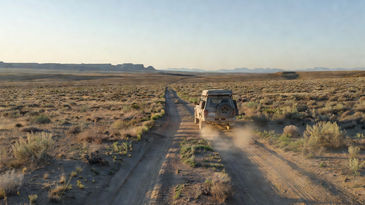 An imagined scene representing Overlanding