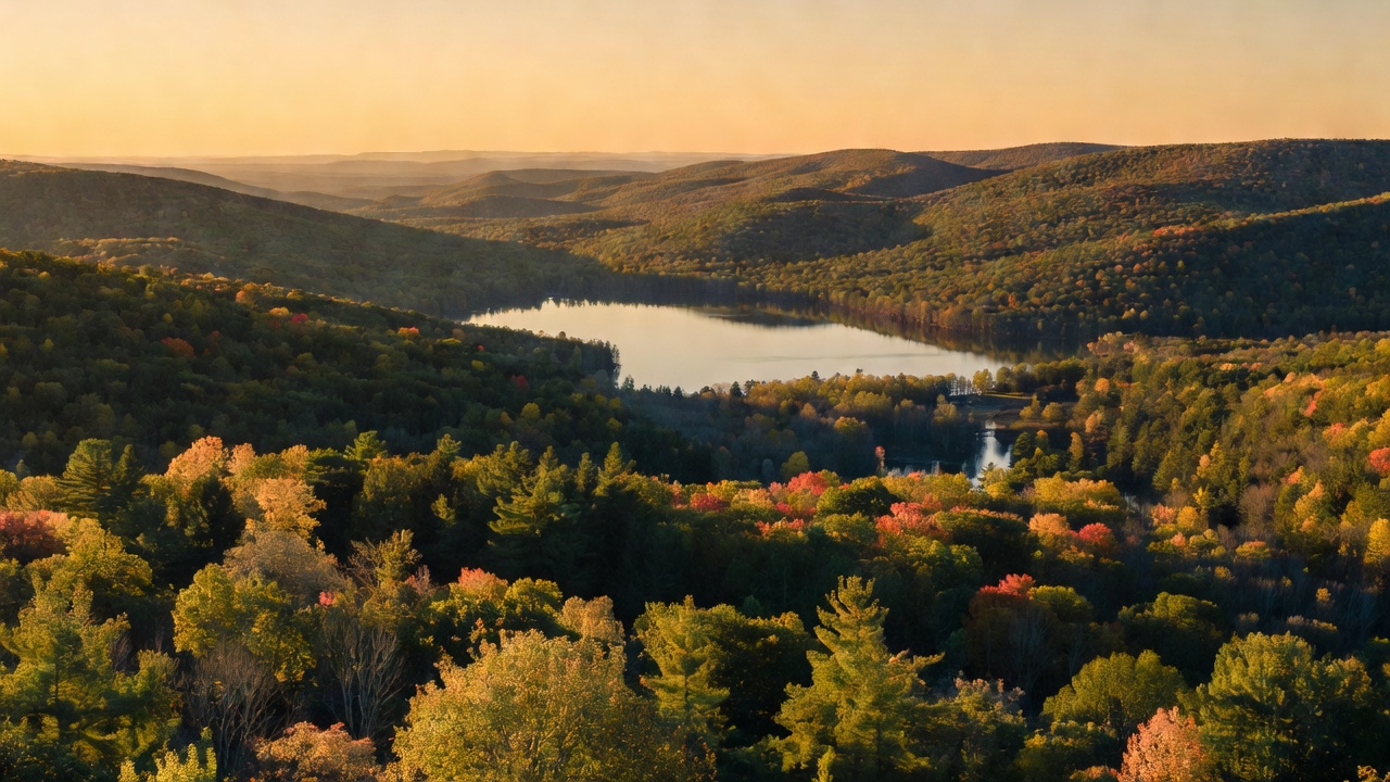 An imagined scene of Allegheny National Forest