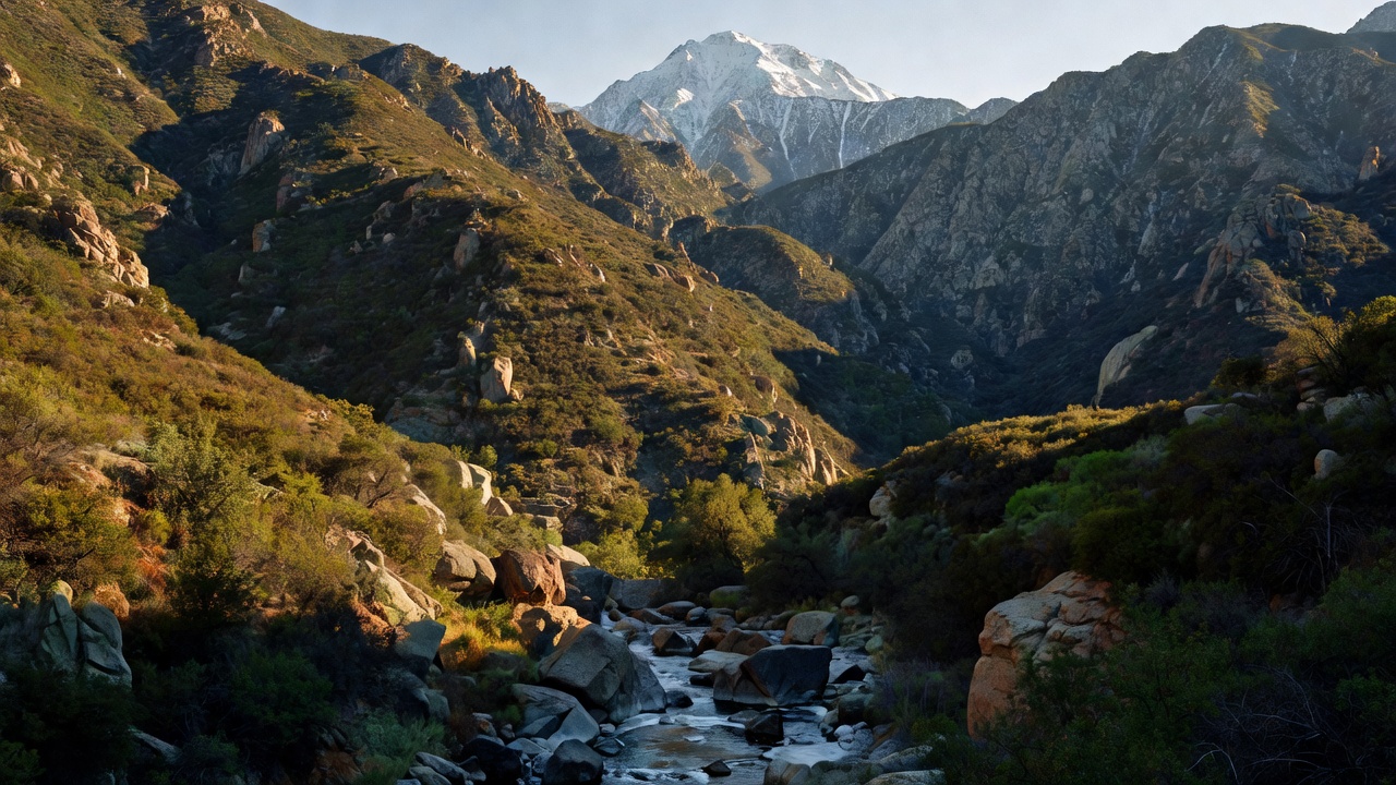 An imagined scene of Angeles National Forest