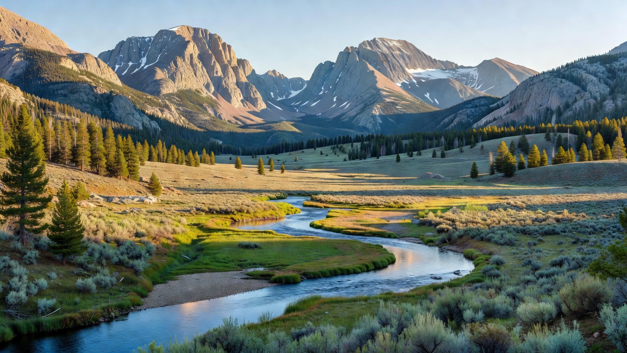 An imagined scene of Beaverhead-Deerlodge National Forest