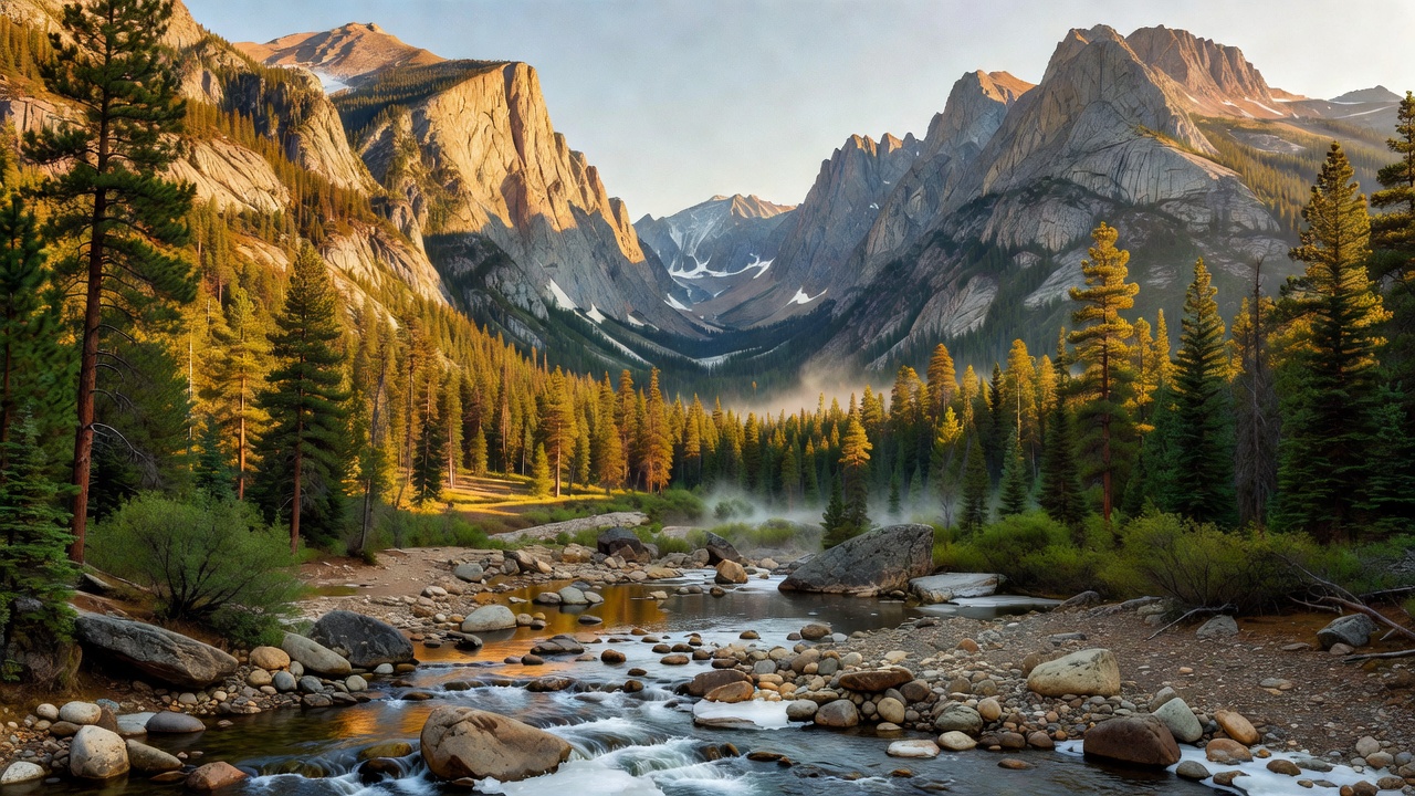 An imagined scene of Bitterroot National Forest