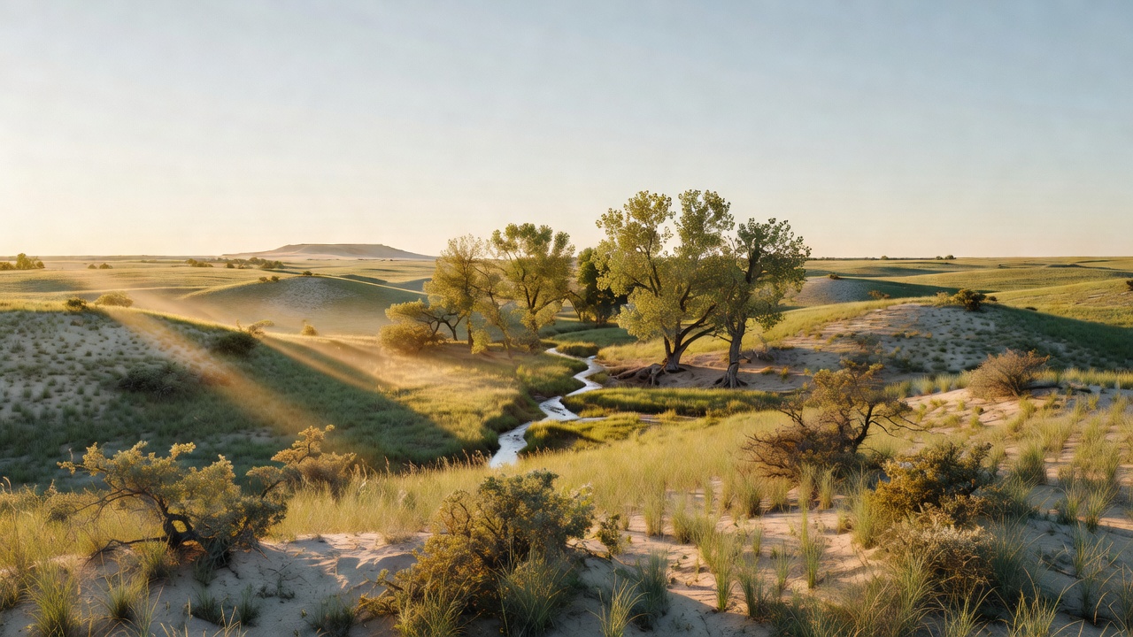 An imagined scene of Black Kettle National Grassland
