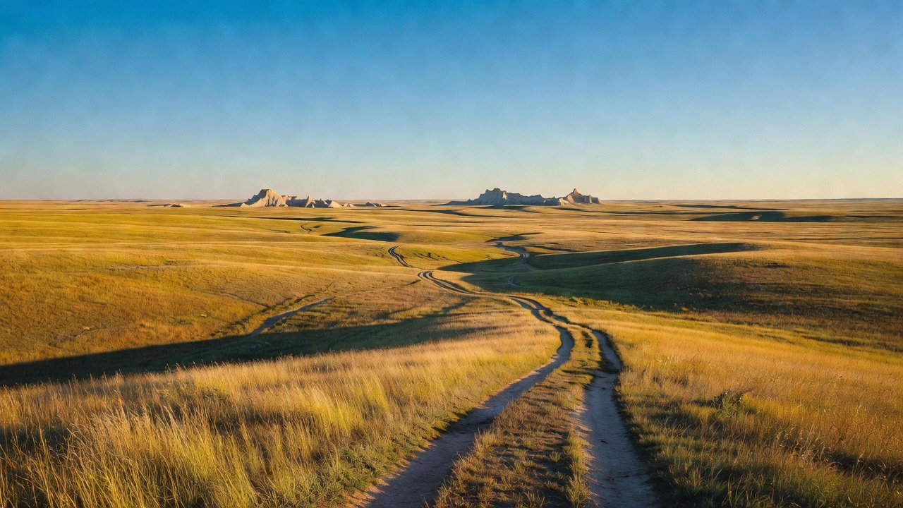 An imagined scene of Buffalo Gap National Grassland
