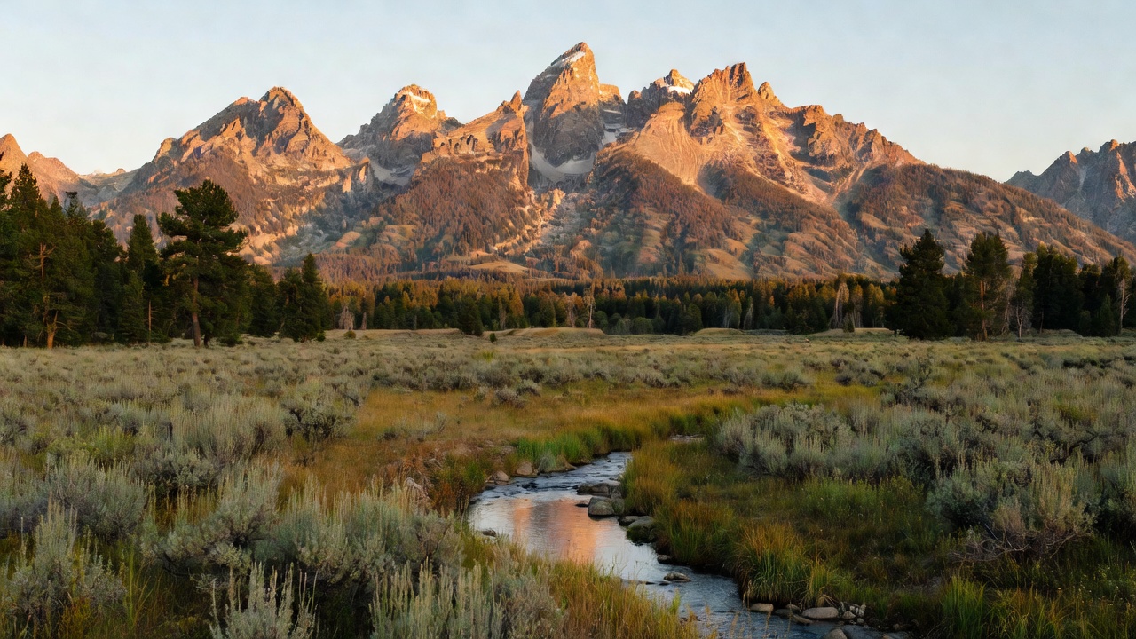 An imagined scene of Caribou-Targhee National Forest