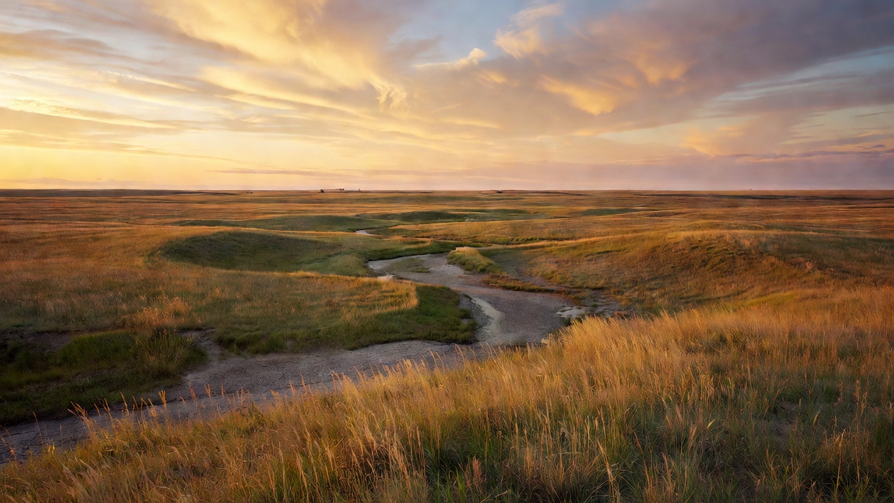 An imagined scene of Cedar River National Grassland