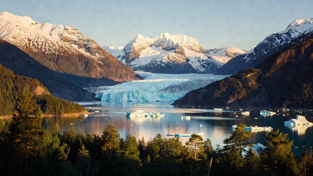 An imagined scene of Chugach National Forest