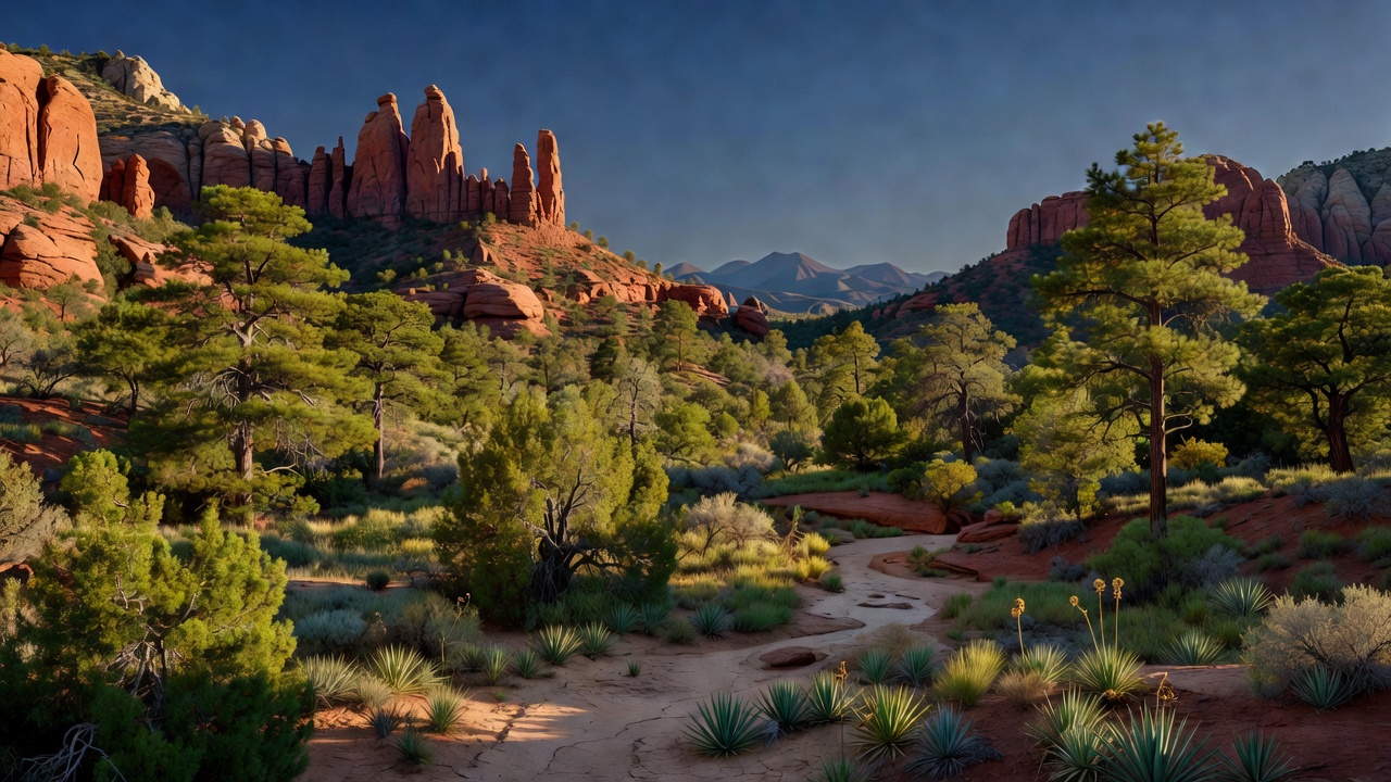 An imagined scene of Coconino National Forest