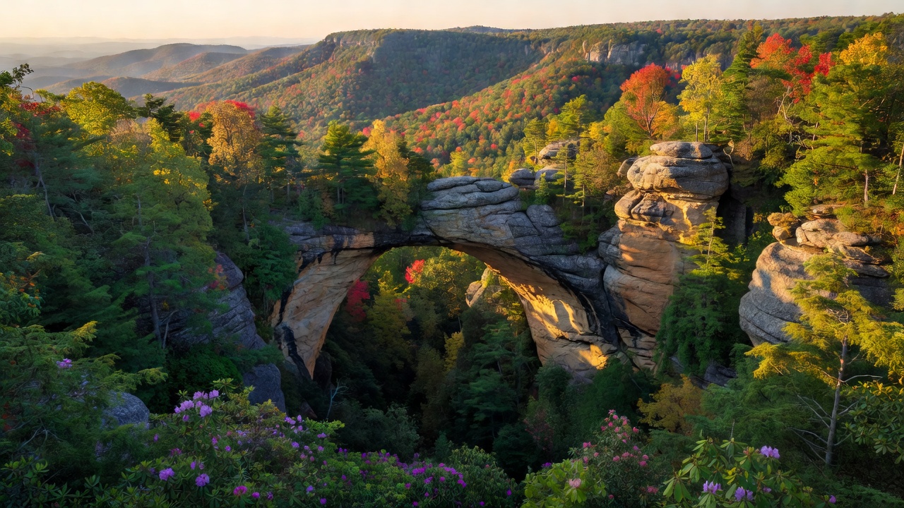 An imagined scene of Daniel Boone National Forest