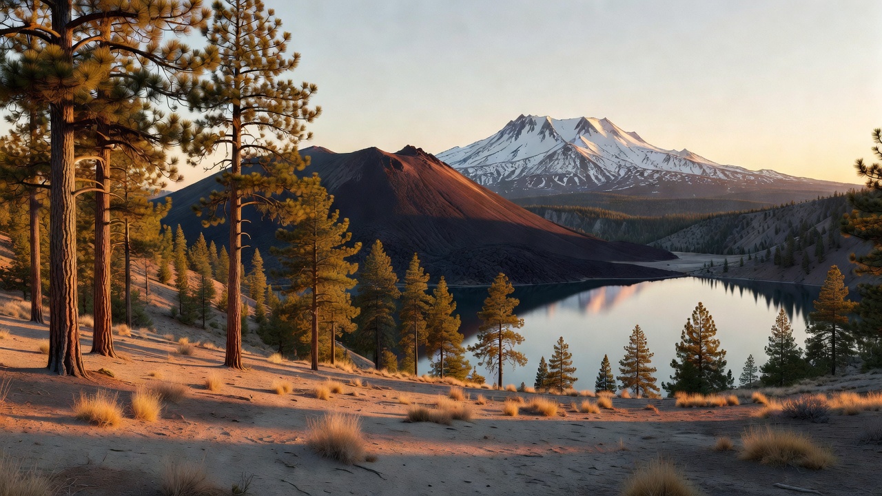 An imagined scene of Deschutes National Forest