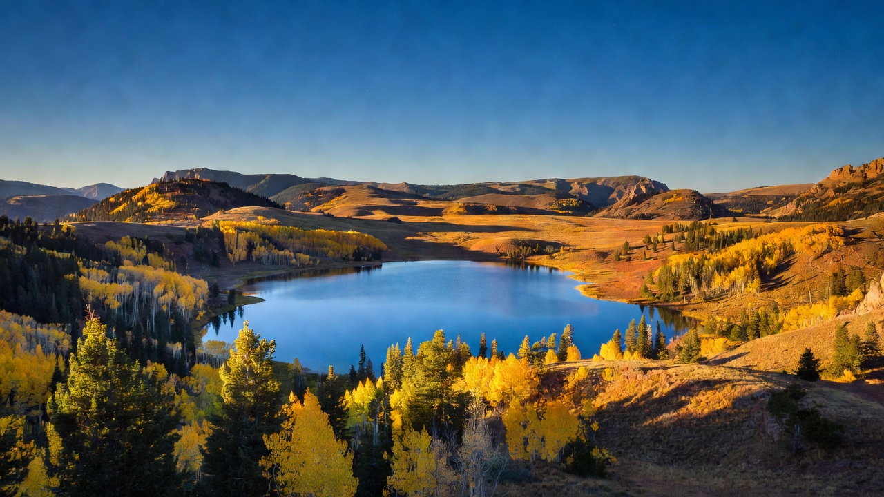 An imagined scene of Fishlake National Forest