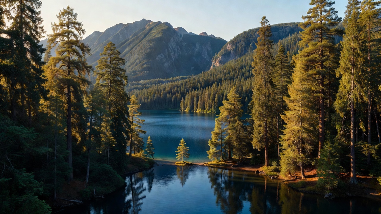 An imagined scene of Idaho Panhandle National Forests