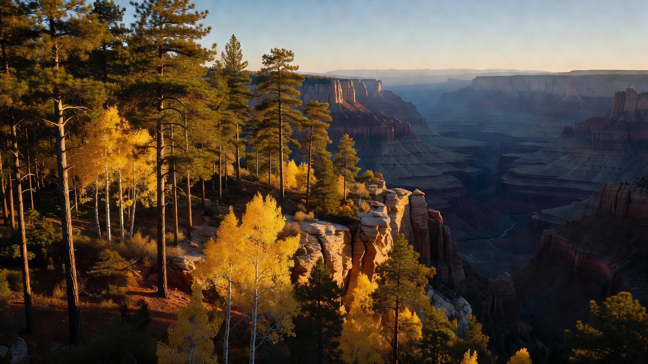 An imagined scene of Kaibab National Forest