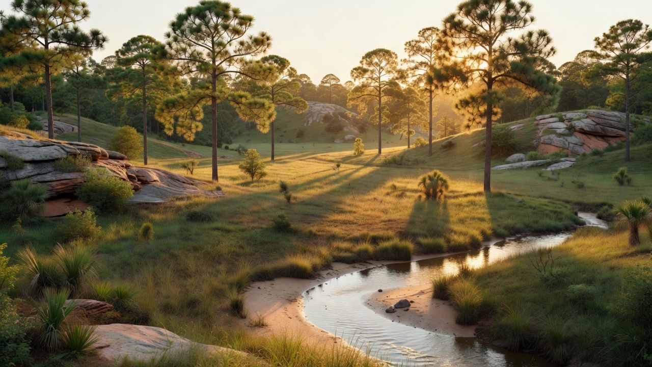 An imagined scene of Kisatchie National Forest