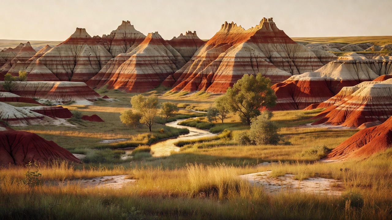 An imagined scene of Little Missouri National Grassland