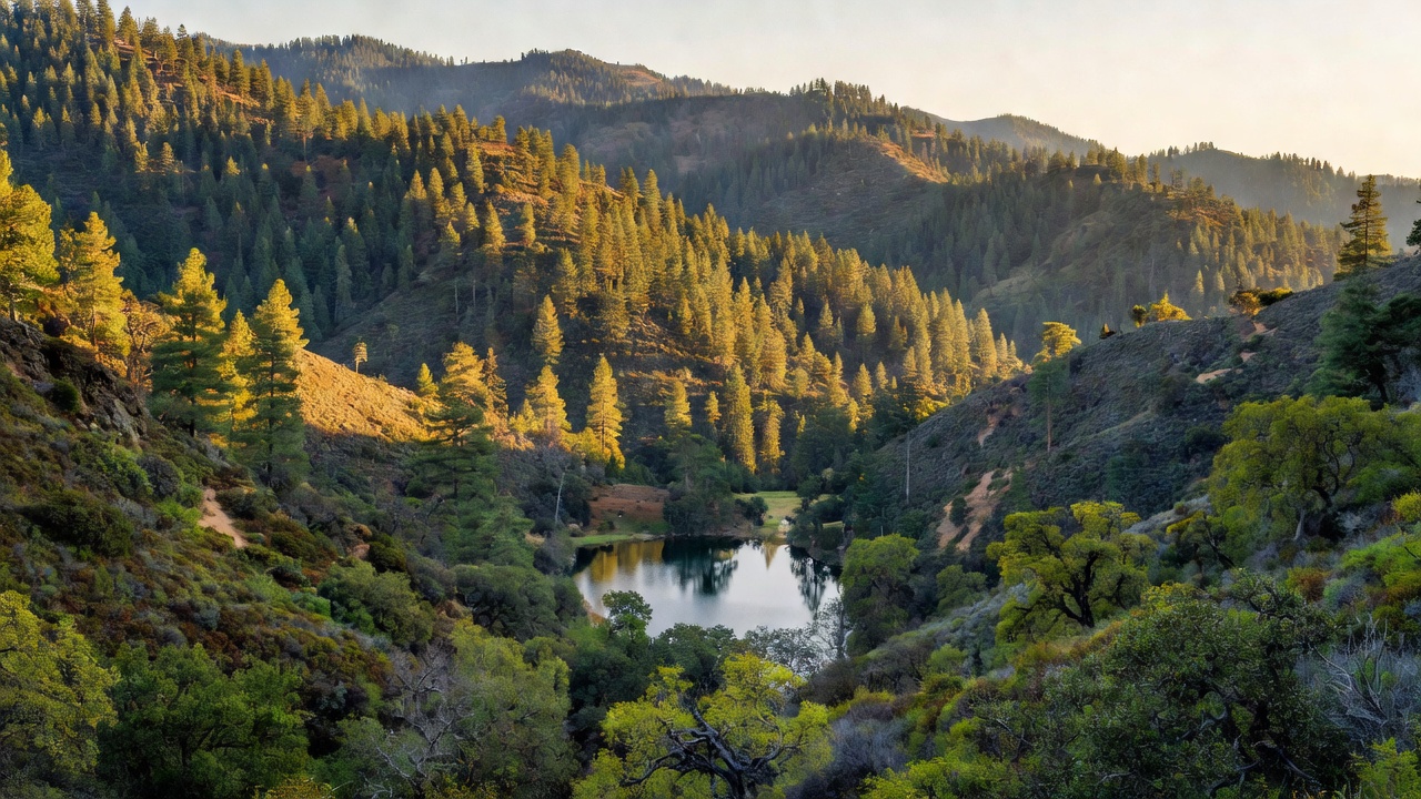 An imagined scene of Mendocino National Forest