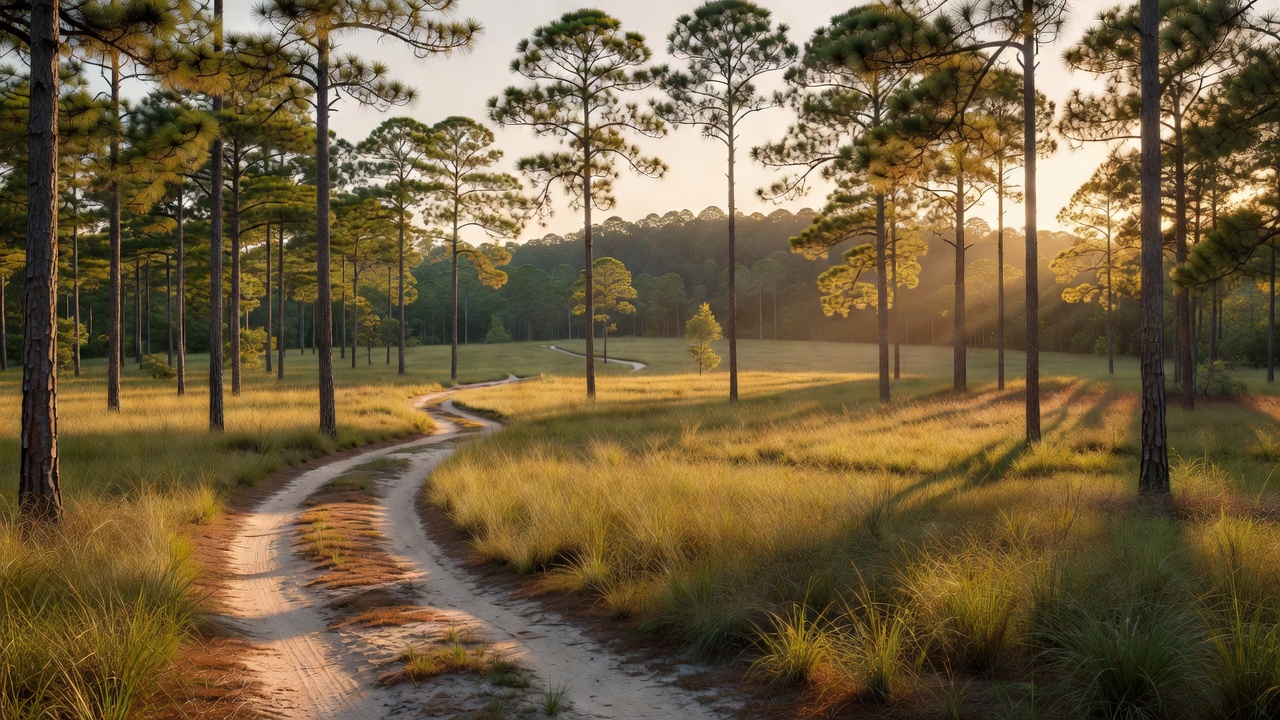 An imagined scene of National Forests in Alabama
