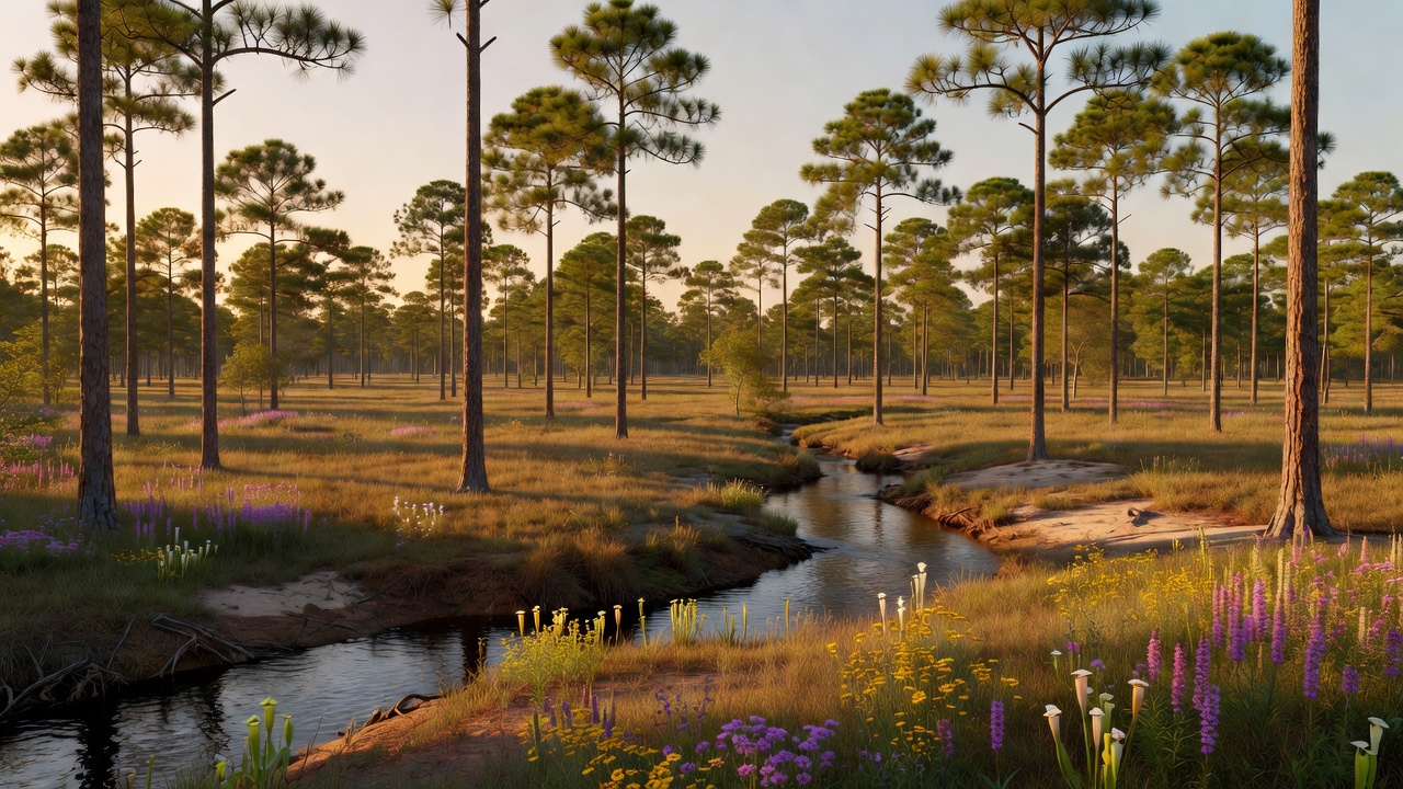 An imagined scene of National Forests in Mississippi
