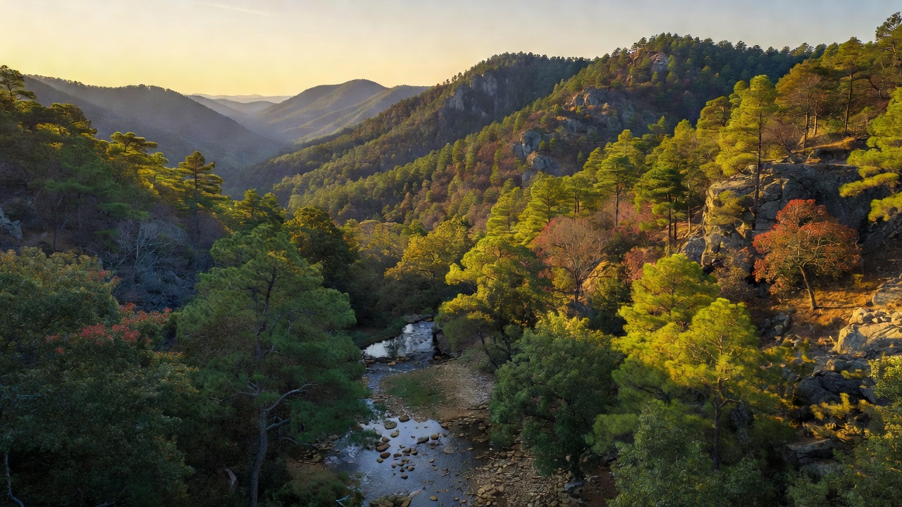 An imagined scene of Ouachita National Forest
