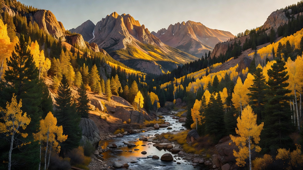 An imagined scene of Santa Fe National Forest