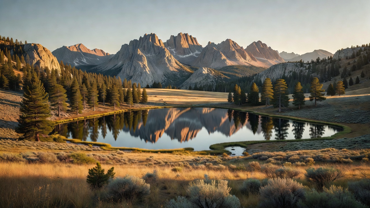 An imagined scene of Sawtooth National Forest