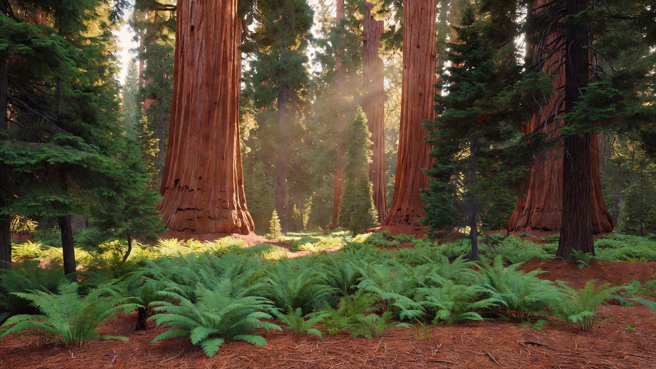 An imagined scene of Sequoia National Forest