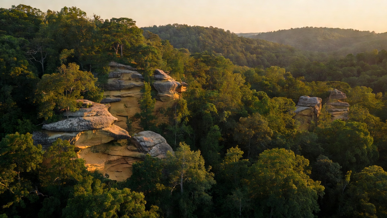 An imagined scene of Shawnee National Forest