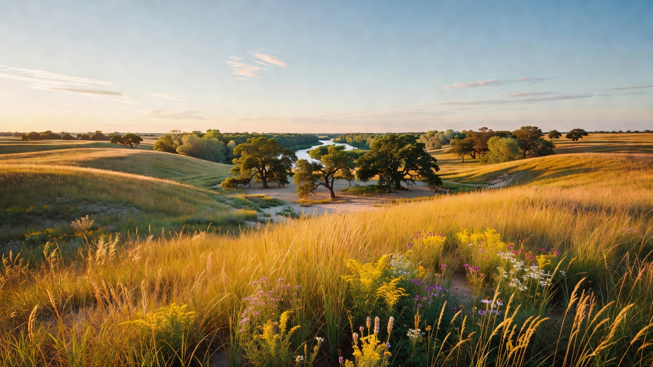 An imagined scene of Sheyenne National Grassland