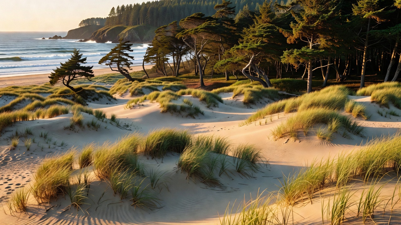 An imagined scene of Siuslaw National Forest