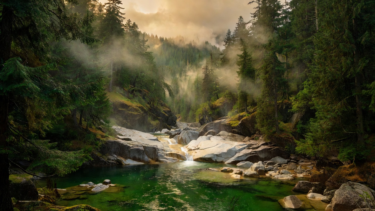 An imagined scene of Six Rivers National Forest