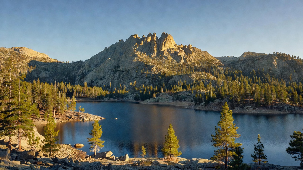 An imagined scene of Tahoe National Forest