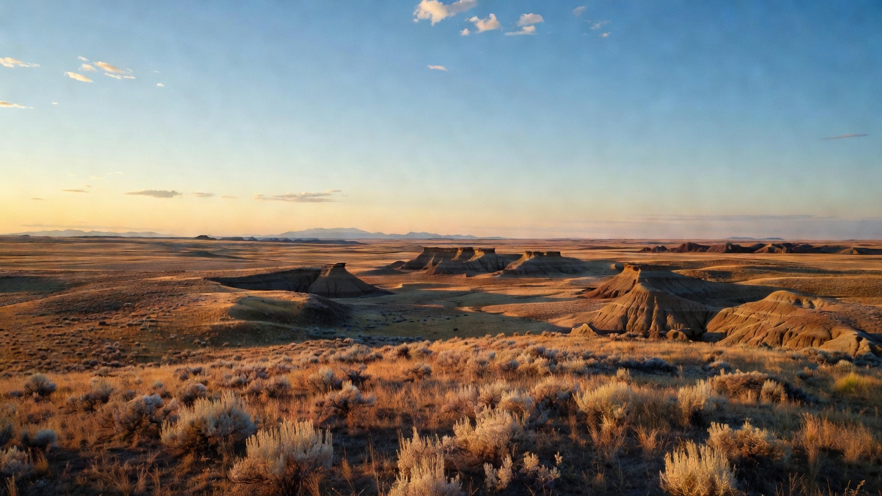An imagined scene of Thunder Basin National Grassland